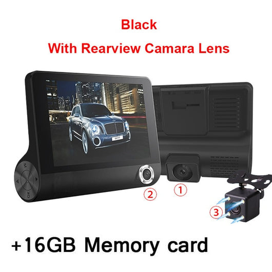 Car Recorder DVR 3 Cameras Lens 4.0 Inch