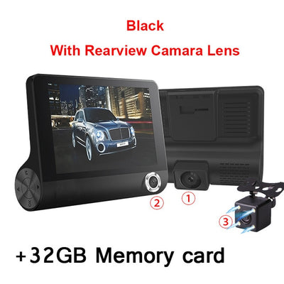 Car Recorder DVR 3 Cameras Lens 4.0 Inch