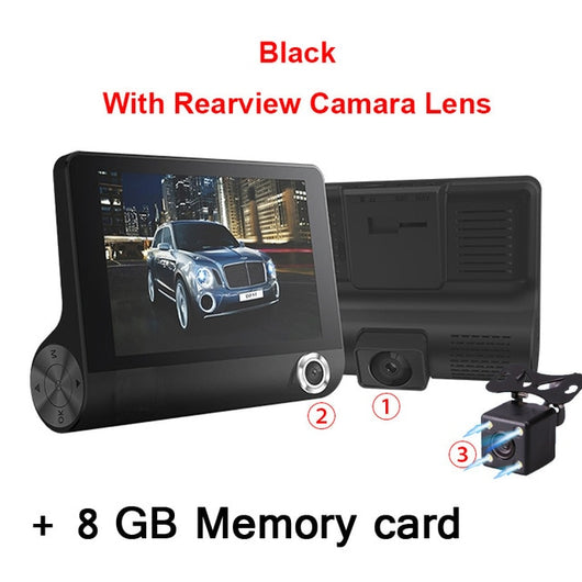Car Recorder DVR 3 Cameras Lens 4.0 Inch