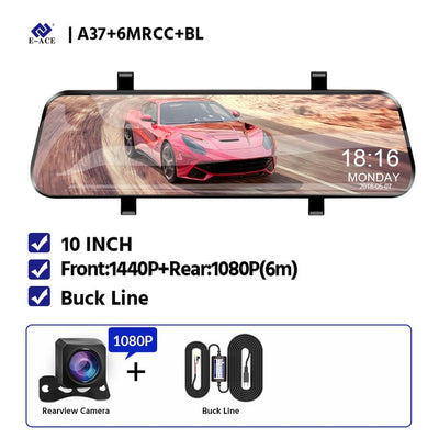 E-ACE 10 Inch Car Dvr Rearview Mirror Auto Camera