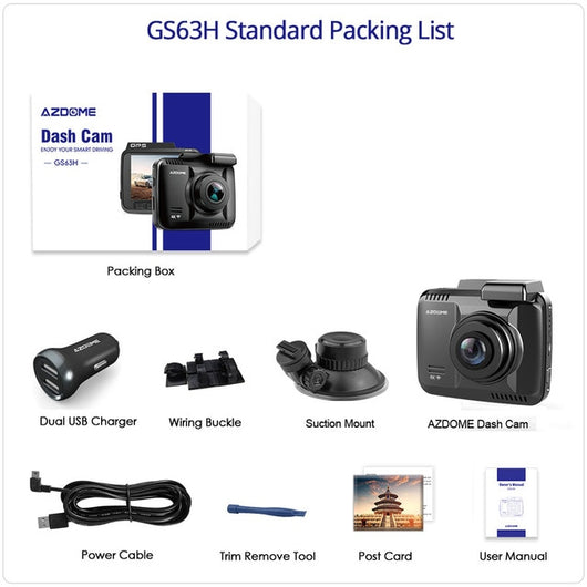 AZDOME GS63H Dash Cam 4K Ultra HD 2160p